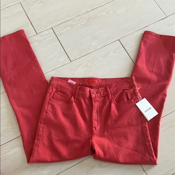 Mother mid rise dazzler ankle red jeans - Picture 4 of 11